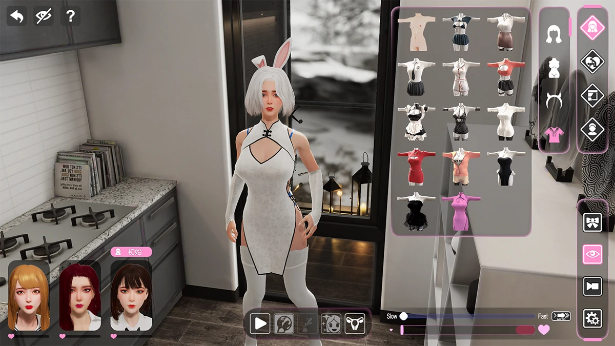 图片[2]-PC电脑版【自由精品/动态/SLG/CV】雪山别墅与三个妹子 步-小强游戏